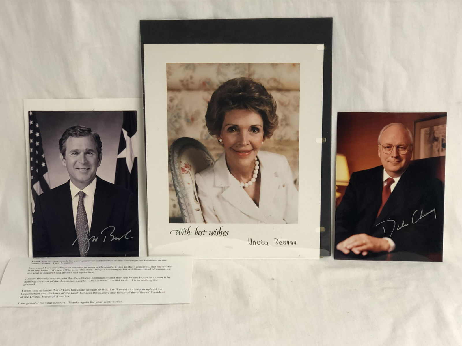 (3)Autographed Photos - D.Cheney,G.Bush,N.Reagan - (1 of 4)