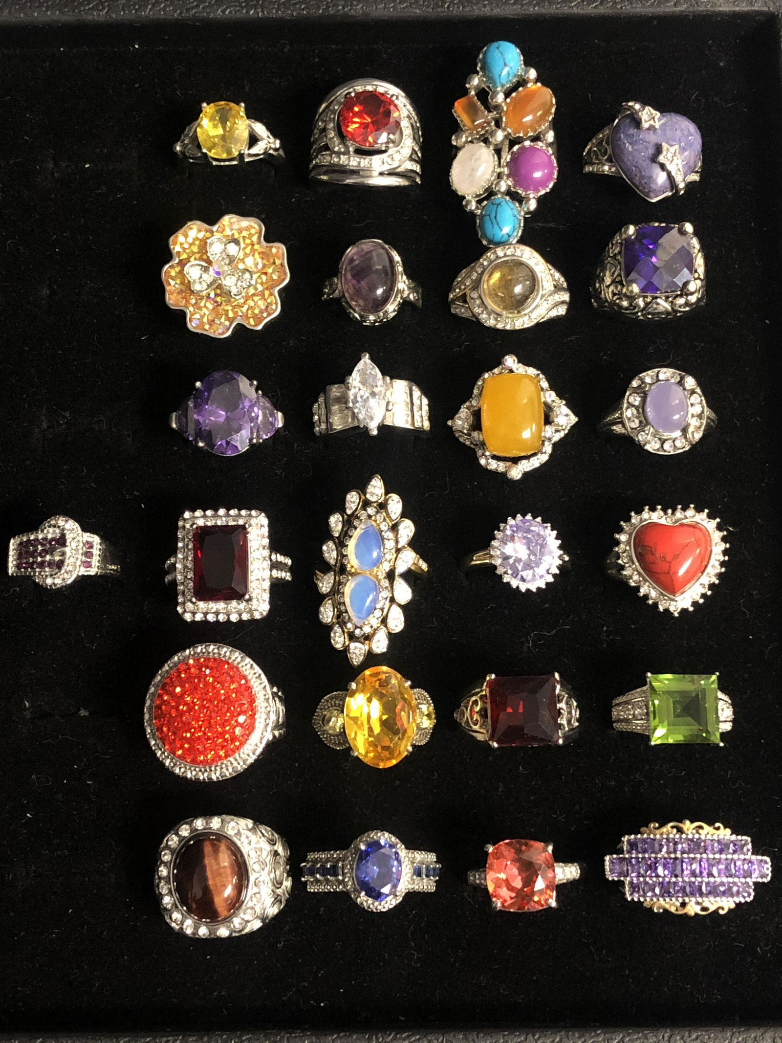 (25)Asst Costume Cocktail Rings, Sz 7 / 8 - Various (1 of 6)