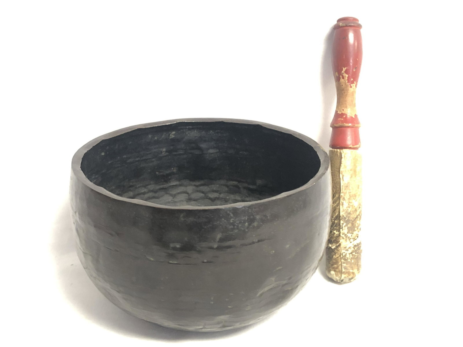 Early Hand Hammered Tibetan Singing Bowl - 8.5'' x: Early Hand Hammered Tibetan Singing Bowl - 8.5'' x 5.5''