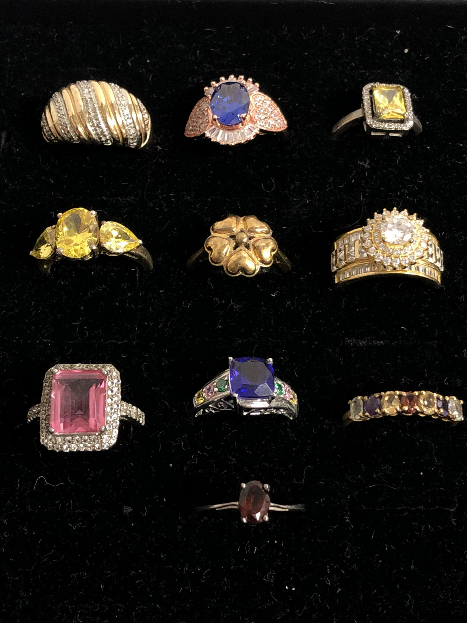 (10)Sterling Silver Rings w/ Various Stones - Sz 7 / 8 (1 of 3)