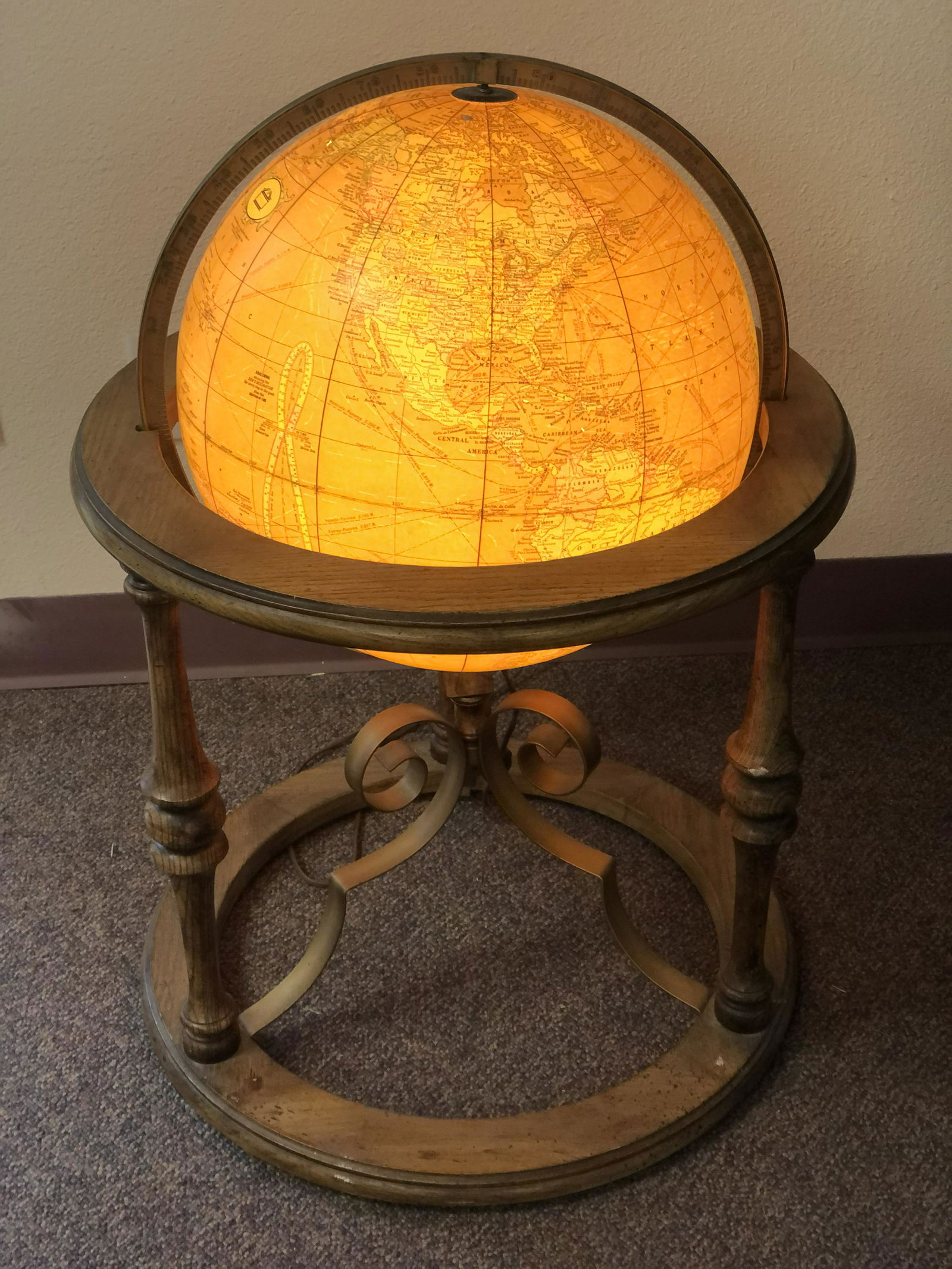 George F. Cram Lightup 'Butler' Globe - 19'' x 30'' - (1 of 5)