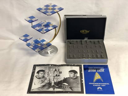 Franklin Mint - Jogo de xadrez 3D Star-Trek (1) - Banhado a ouro