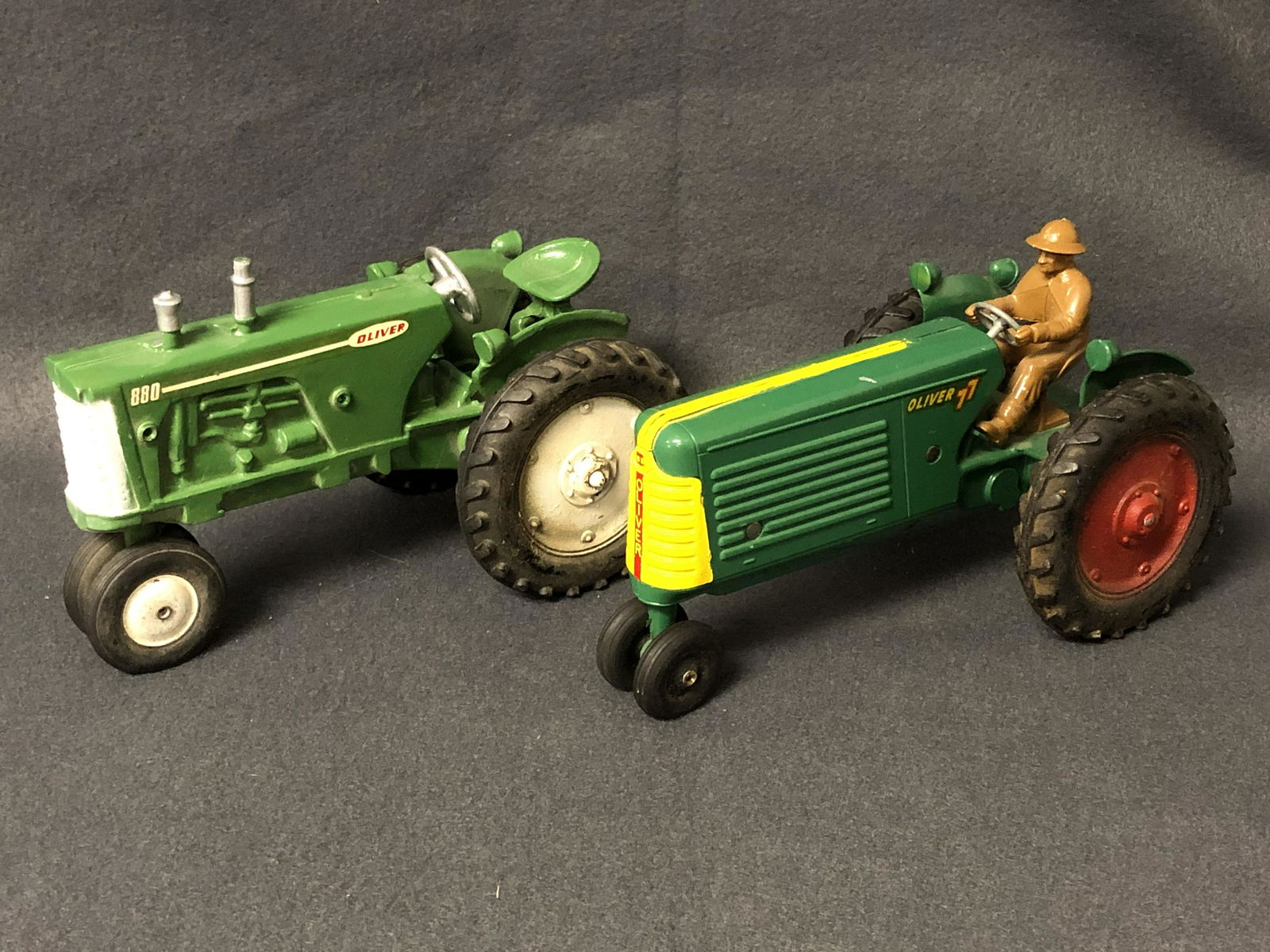 (2)Vtg Oliver Tractor Toys #77 & 880 - One w/o Operator (1 of 9)