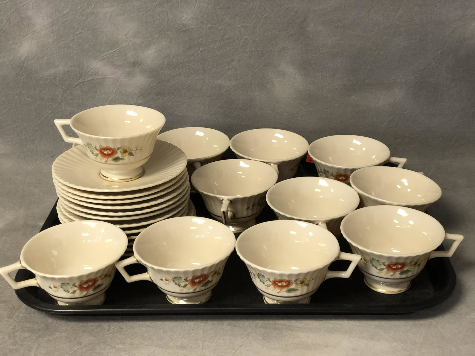 (12)Lenox 'Temple Blossom' Cups & Saucers: (12)Lenox 'Temple Blossom' Cups & Saucers