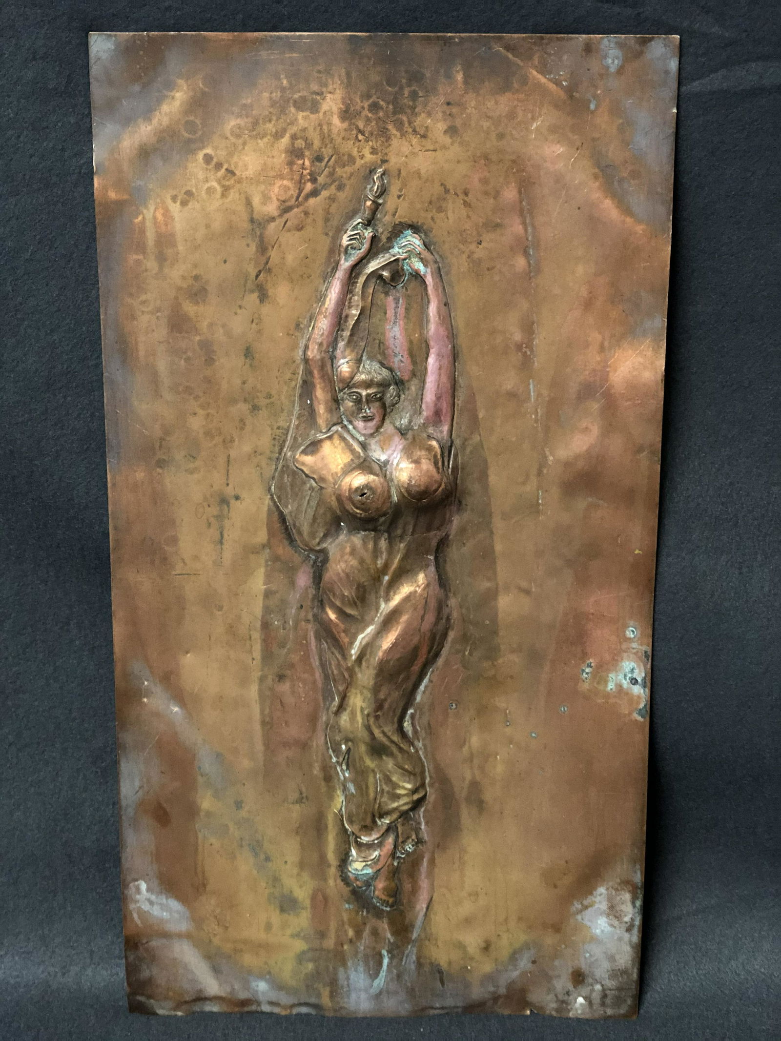 Copper Relief Art Plaque of Woman, 9'' x 16'' (1 of 4)