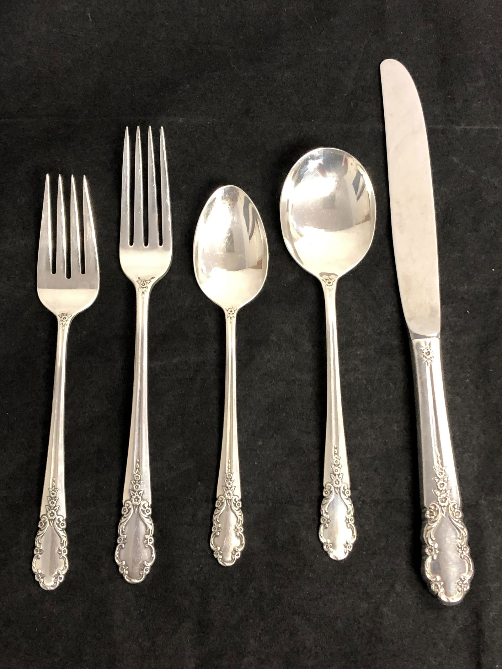 5pc Sterlingware Set 'Bridal Veil' Pattern - Total Wgt (1 of 4)