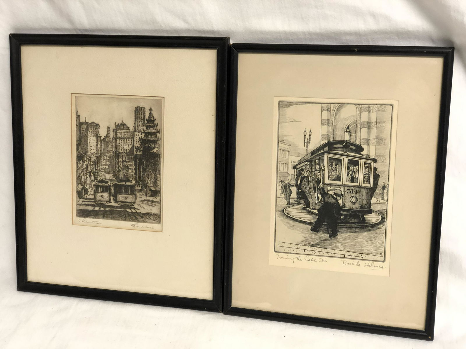 (2)Signed San Francisco Etchings - Rosinda Holmes (1 of 5)