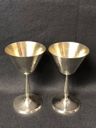 2 Sterling Shreve & Co. Hand Hammered Goblets - Total