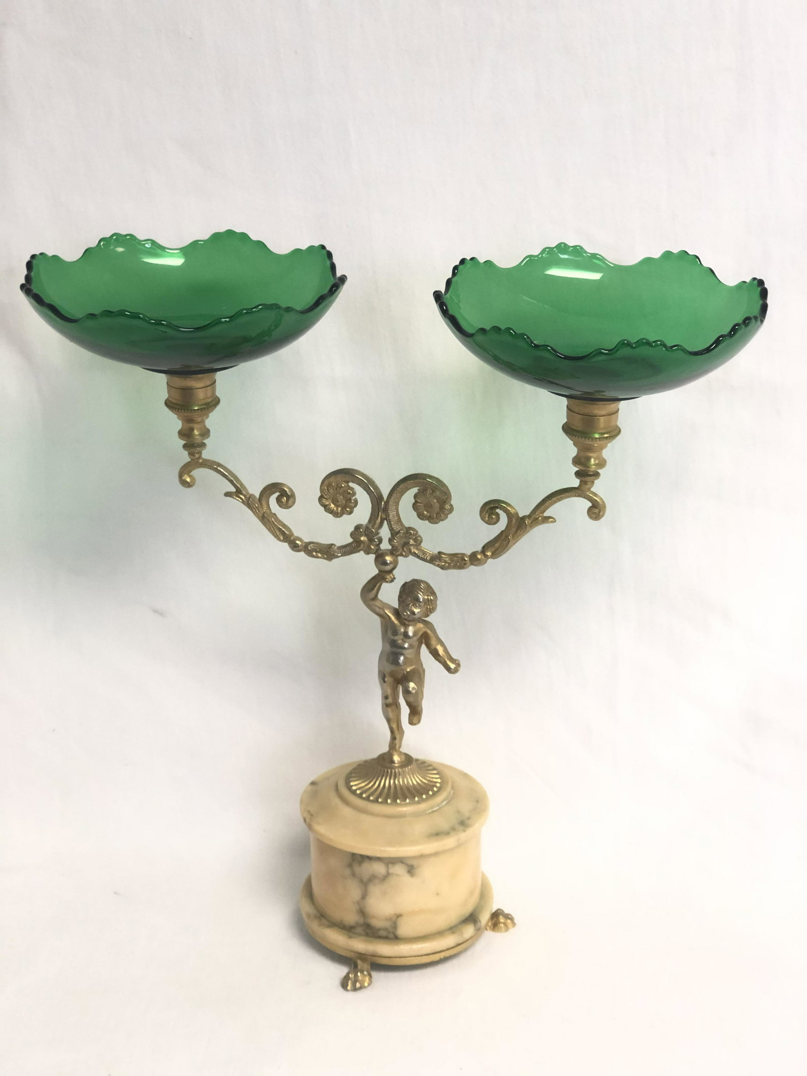 Figural Marble Based Epergne,13.25'' x 14'' - Brass (1 of 6)