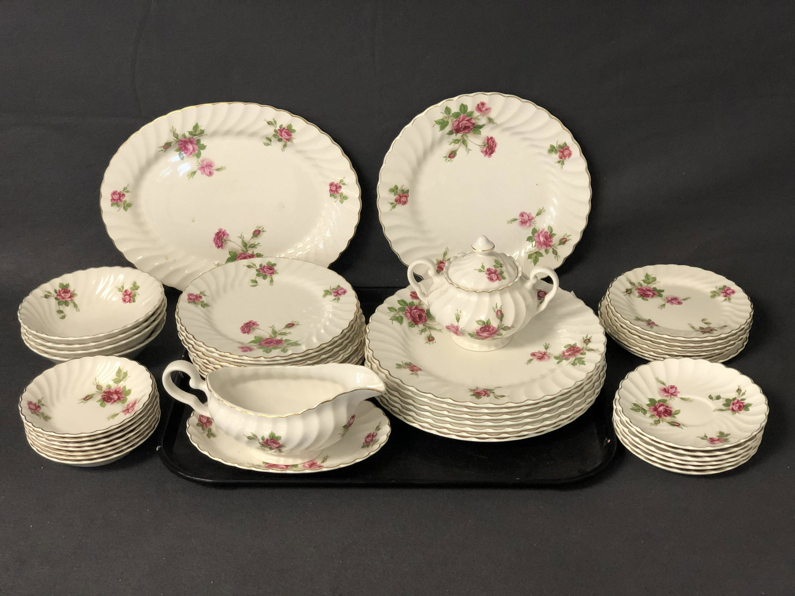 43pcs Johnson Bros. Ironstone Rose China - Platter, (1 of 9)