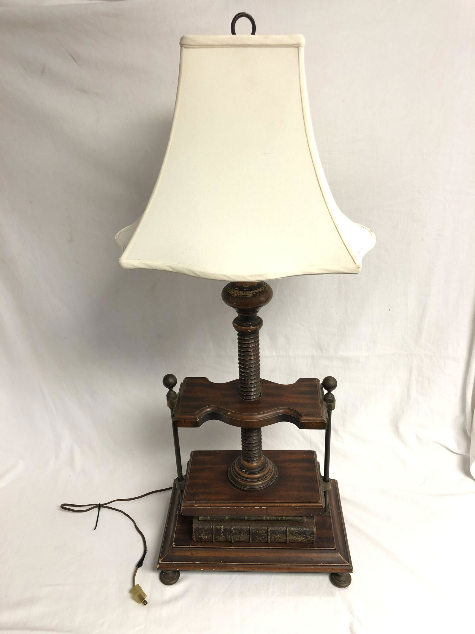 Atq Book Press Table Lamp w/ Brass Fittings - 14'' x (1 of 8)