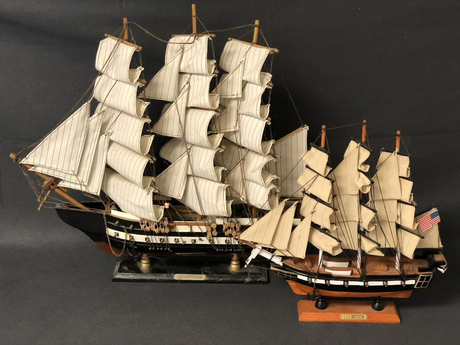 (2)USS Constitution Wooden Ship Models - 19'' x 19'' + (1 of 13)