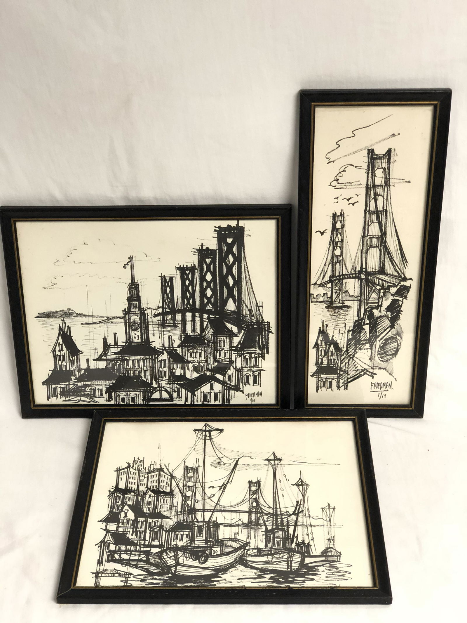 (3)Friedman San Francisco Prints - Various Sizes Framed (1 of 7)