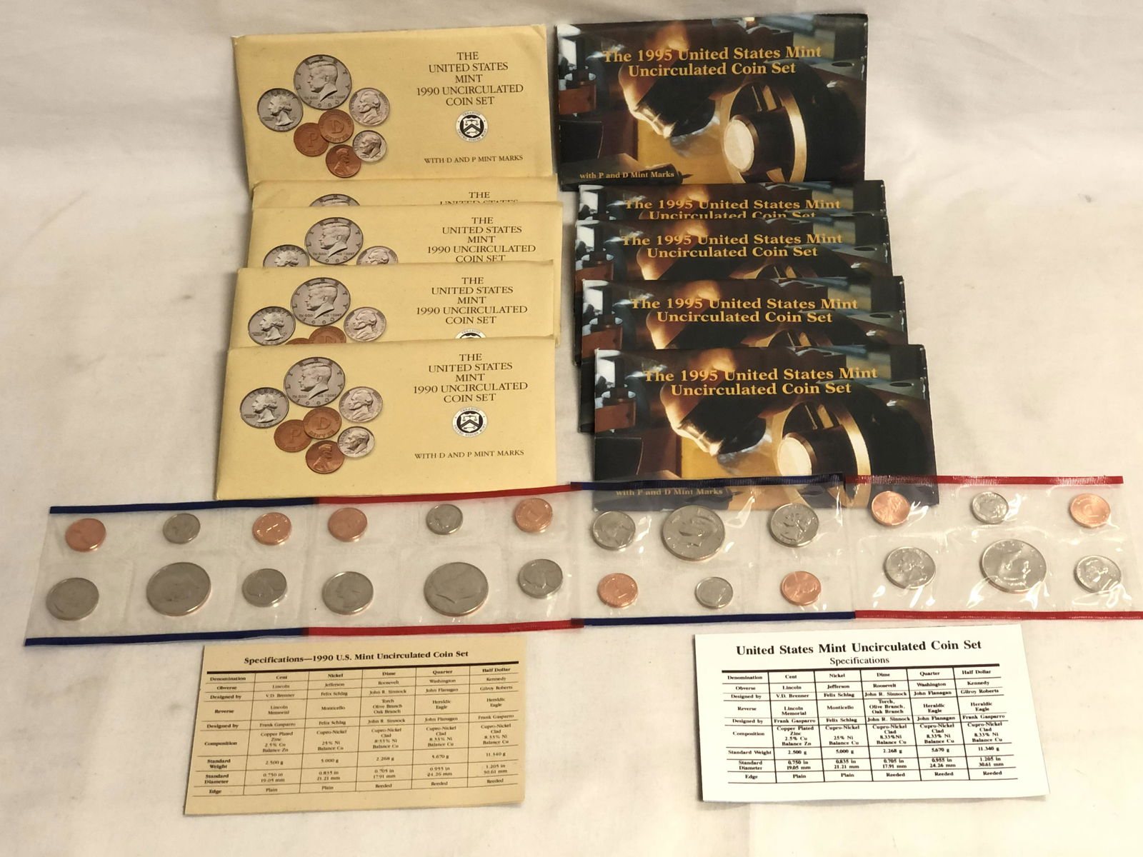 (10)United States Mint Coin Sets - (5)1990 D & P Mint , (1 of 7)