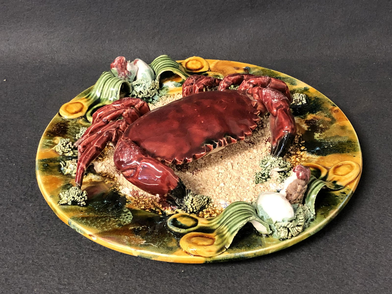 Early Palissy Crab Plate, 11.75 Diameter (1 of 4)