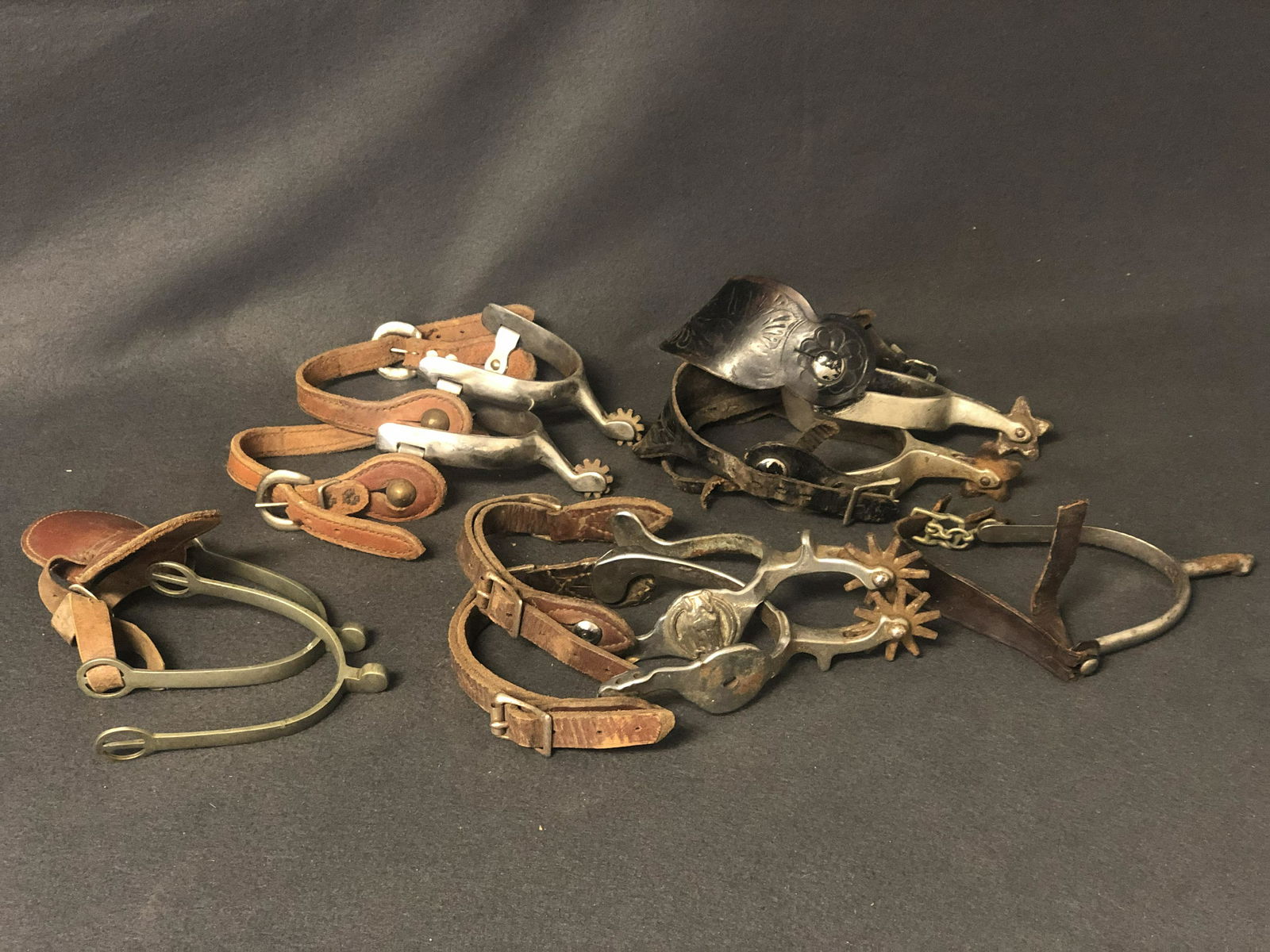 Asst Vintage Spurs w/ Leather - (9)Total , Asst (1 of 5)