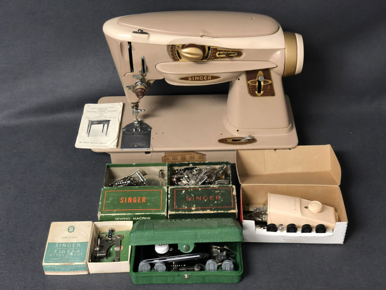 Vtg Singer 500A Sewing Machine w/ Extras - Singer (1 of 8)