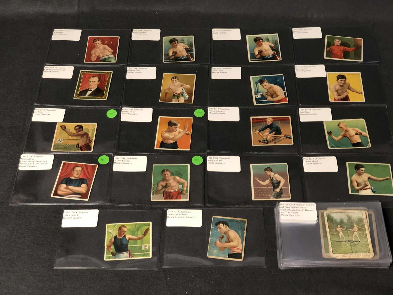 Asst 1910 T218 / T220 Boxing Cigarette Cards - Mecca & (1 of 16)