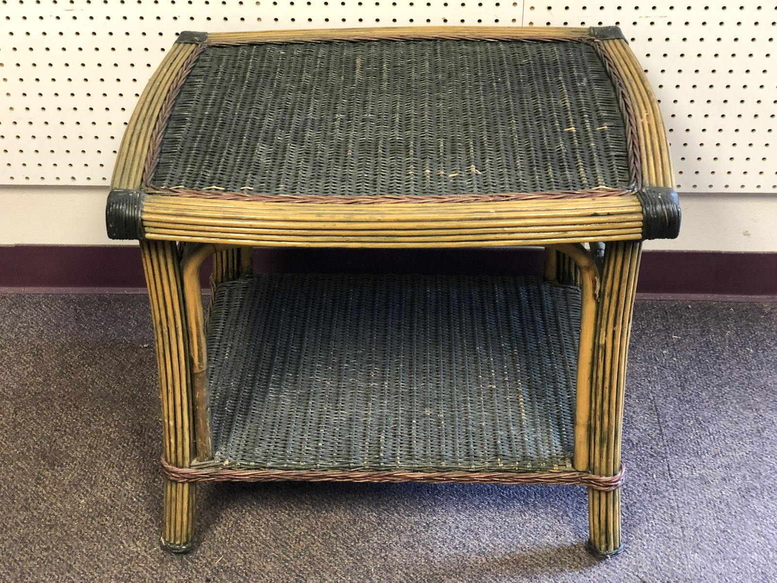 Painted Wicker Indoor/ Outdoor Table - 26'' x 19.5'' x (1 of 3)