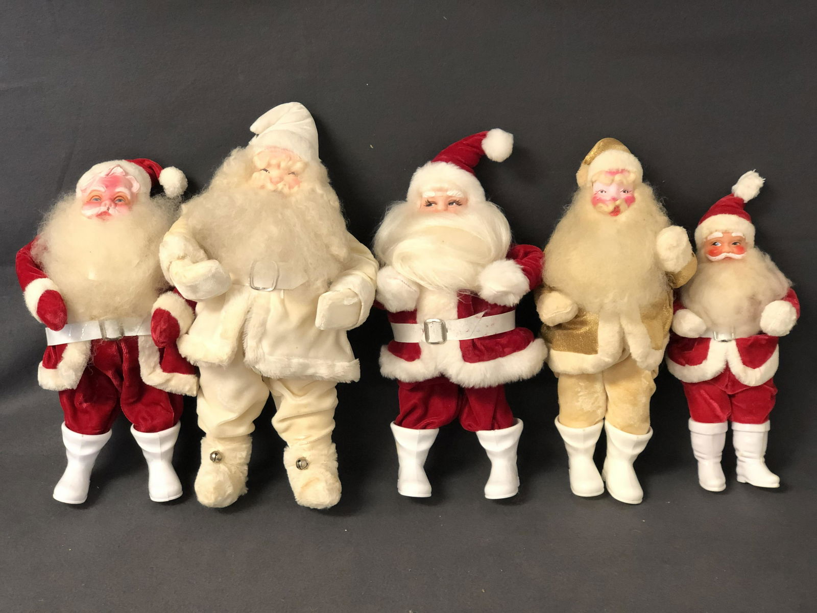 (5)Vintage Santa Claus Figures - Plastic Heads, Various (1 of 2)