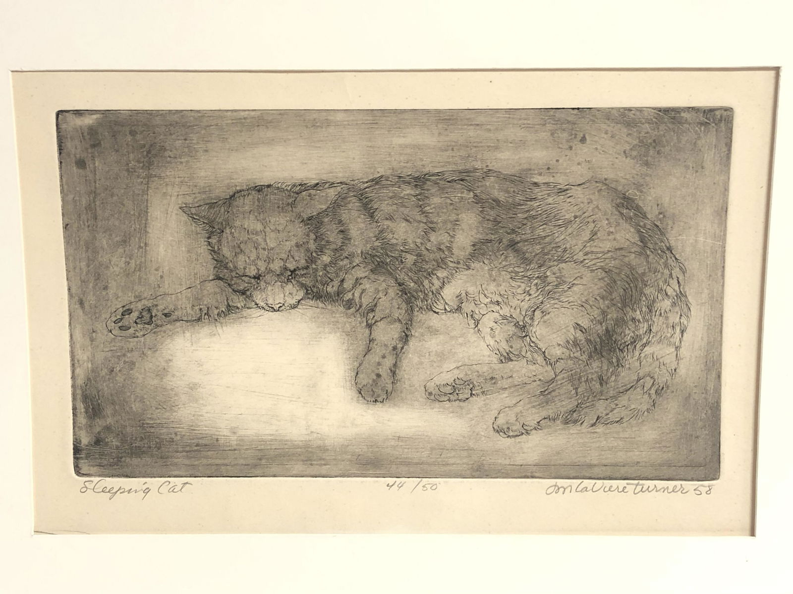 (1929-1997)Don Laviere Turner Cat Etching - Pencil (1 of 5)