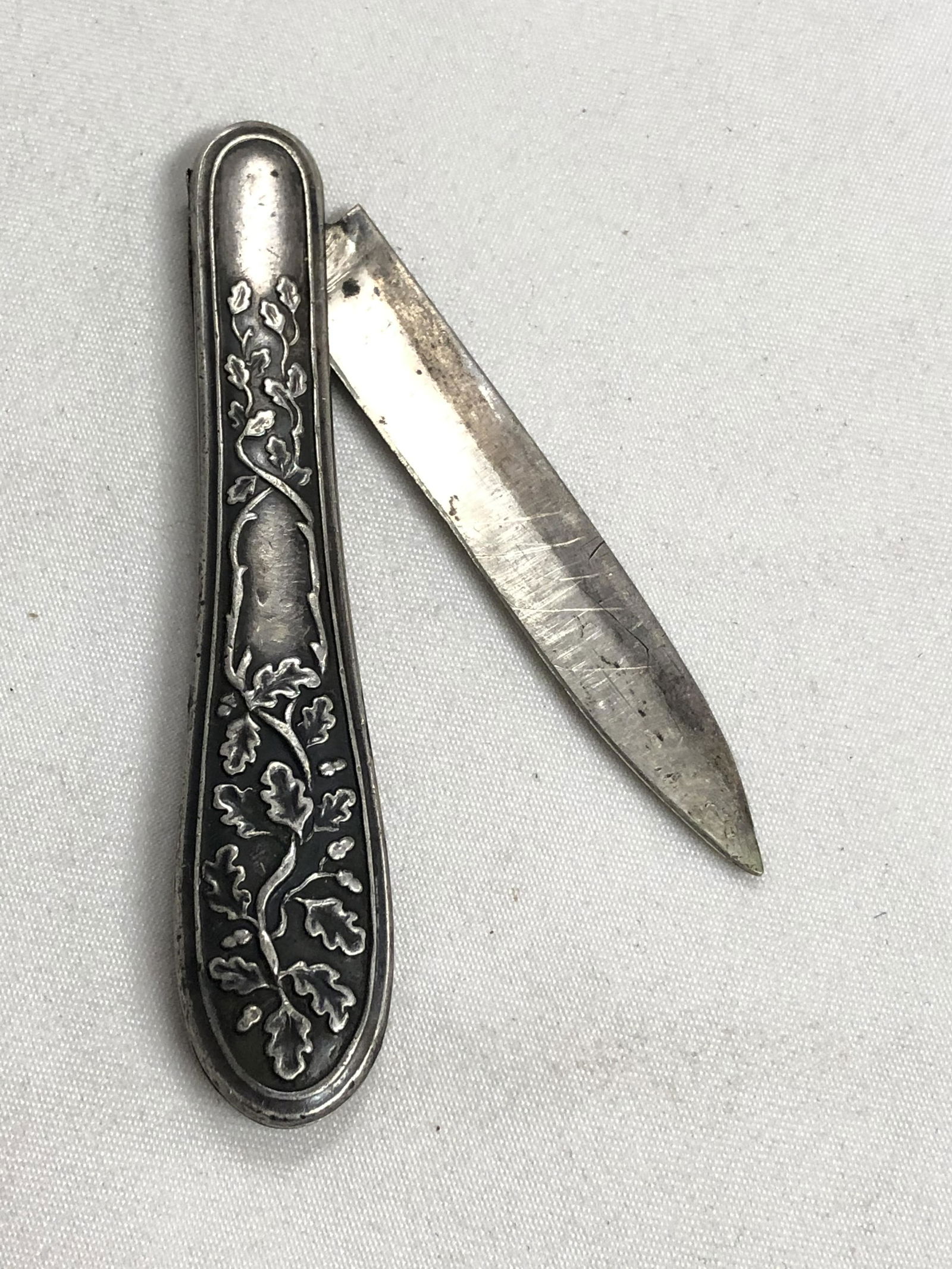 Albert Coles Coin Silver Folding Knife - Hallmarked, (1 of 2)