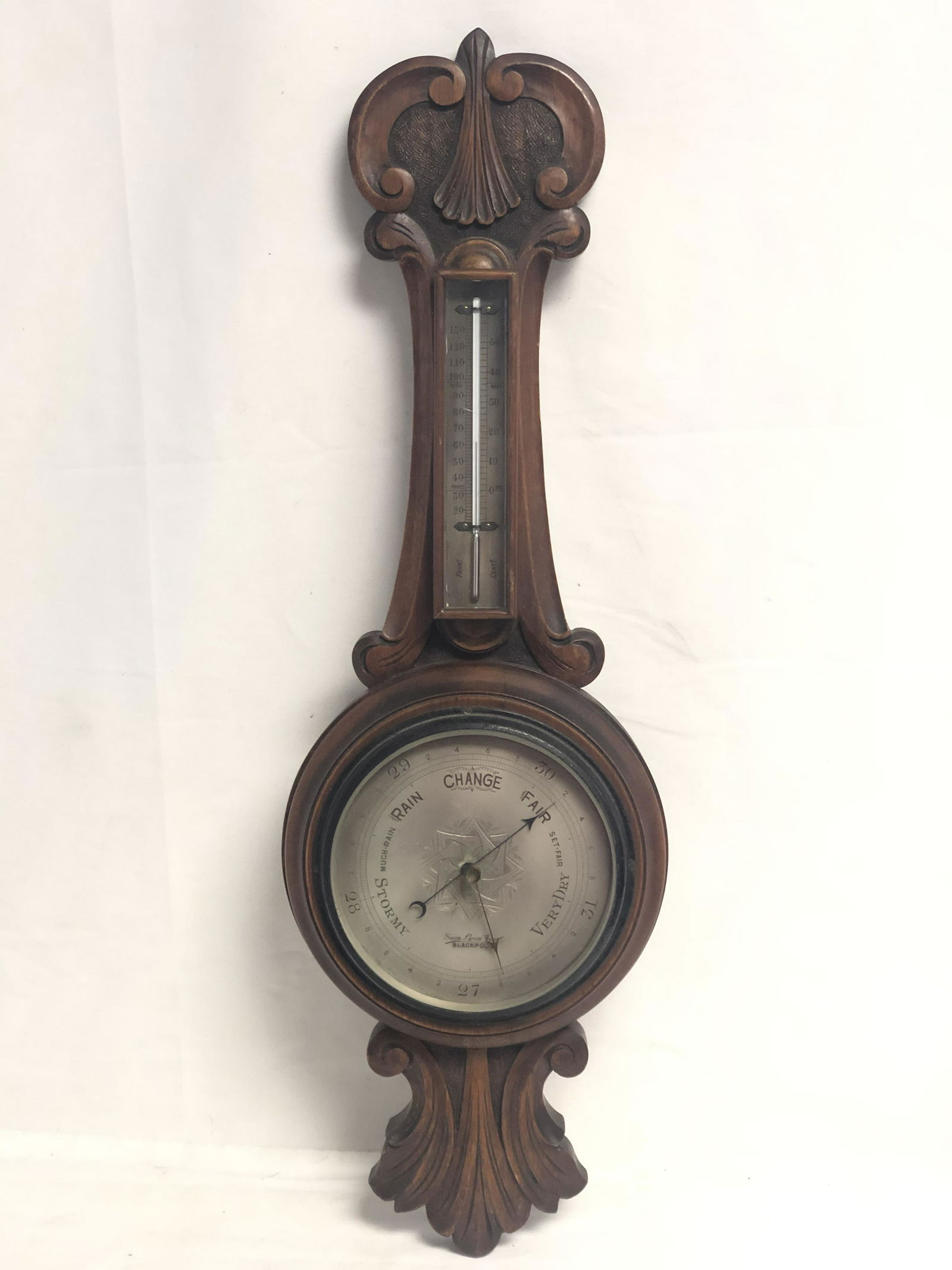 Antique Sam Lyon Jr. Blackpool Barometer - 28'' Length (1 of 5)