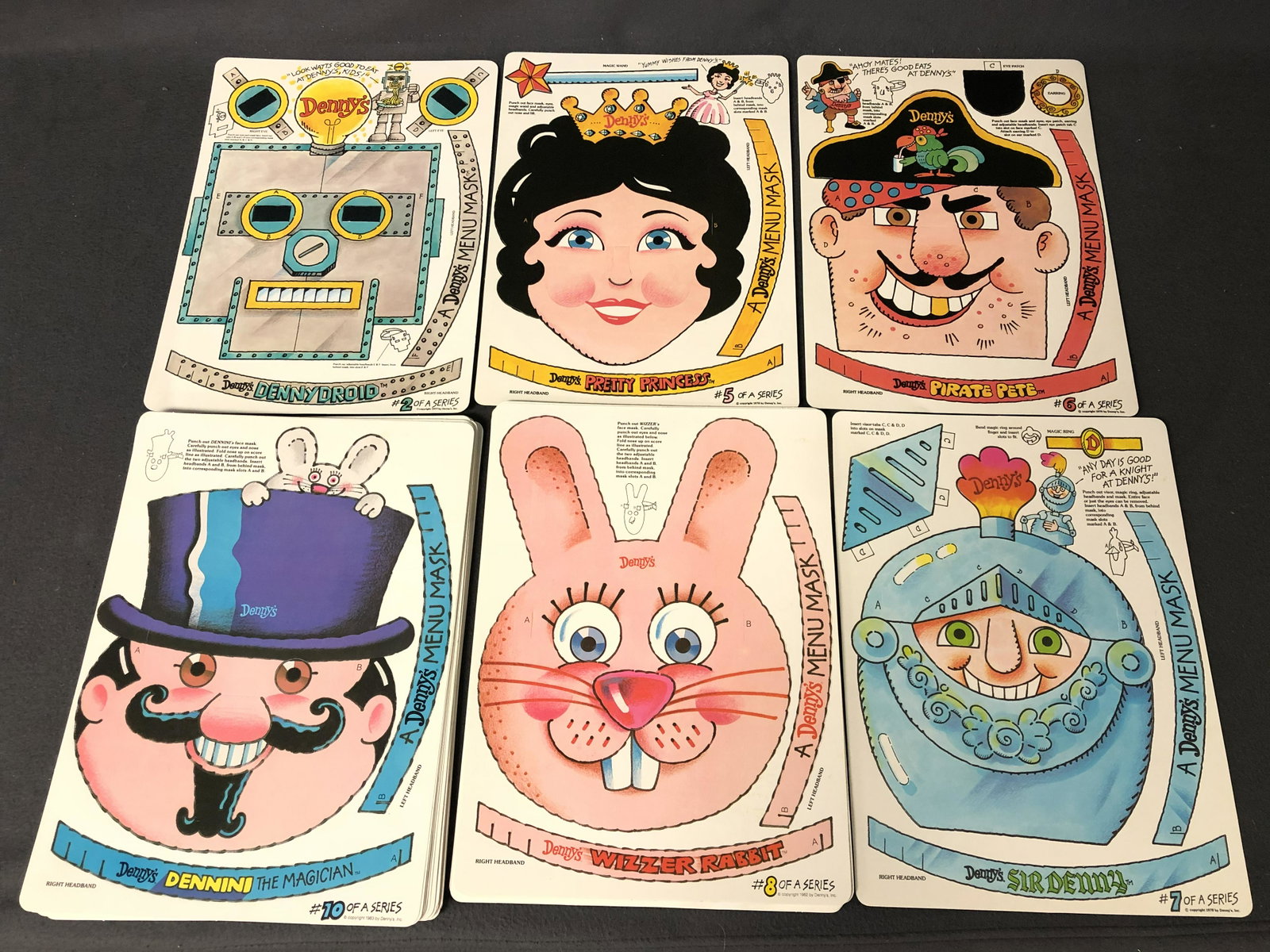 (50)1970s-80s Denny's Kids Menu Masks: (50)1970s-80s Denny's Kids Menu Masks