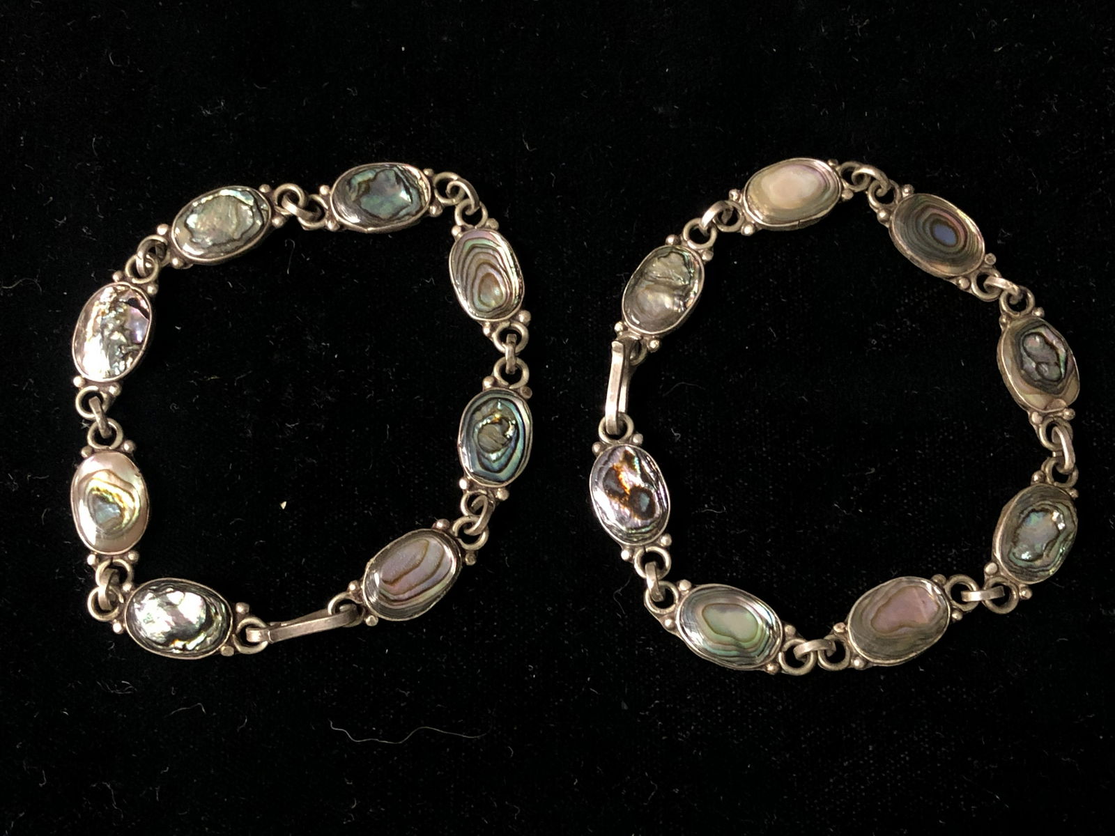 (2)Mexican Sterling Silver Bracelets - Abalone Accents, (1 of 4)