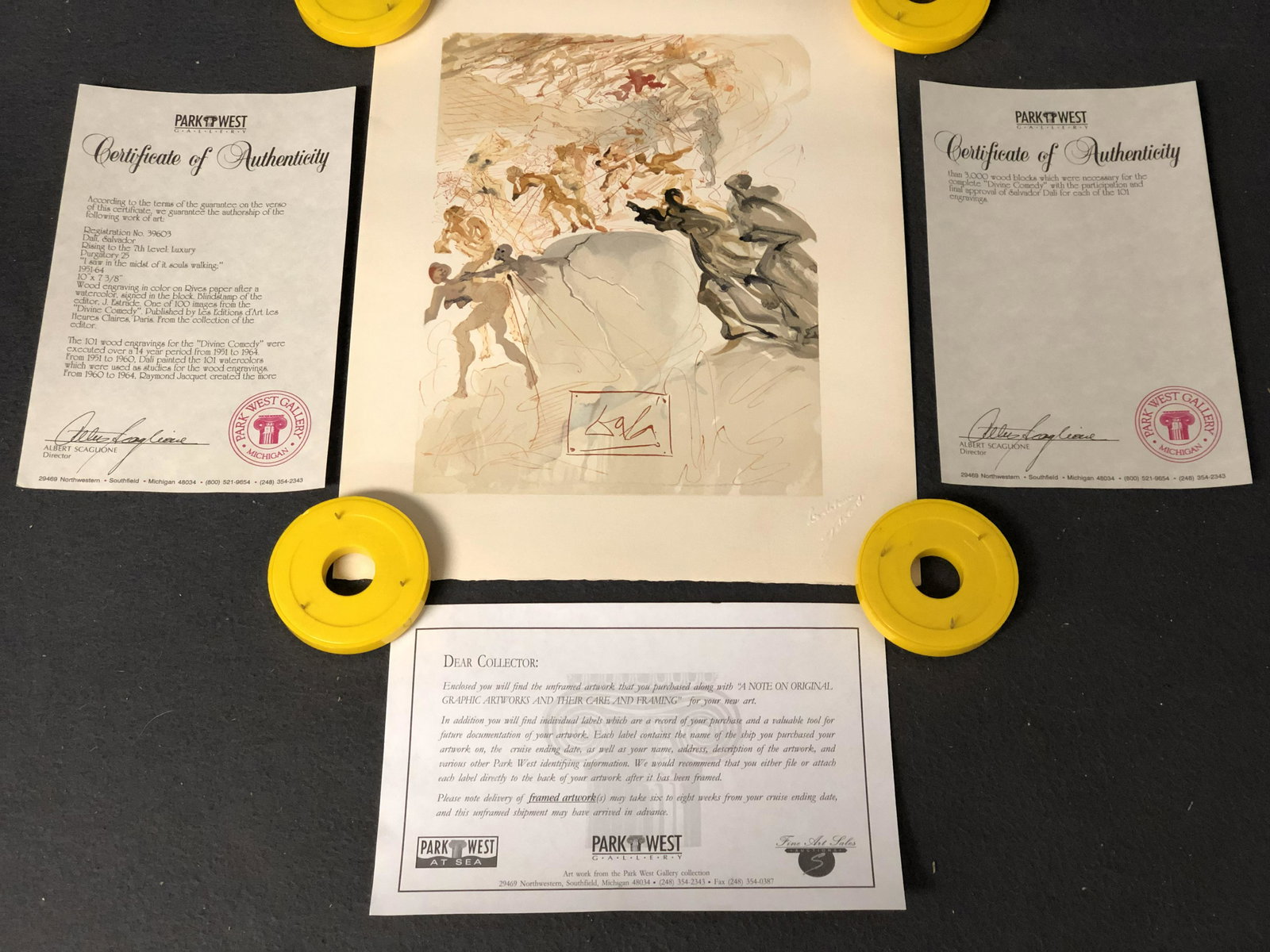 Salvador Dali Engraving w/ Certificate - 'Purgatory 25 (1 of 4)