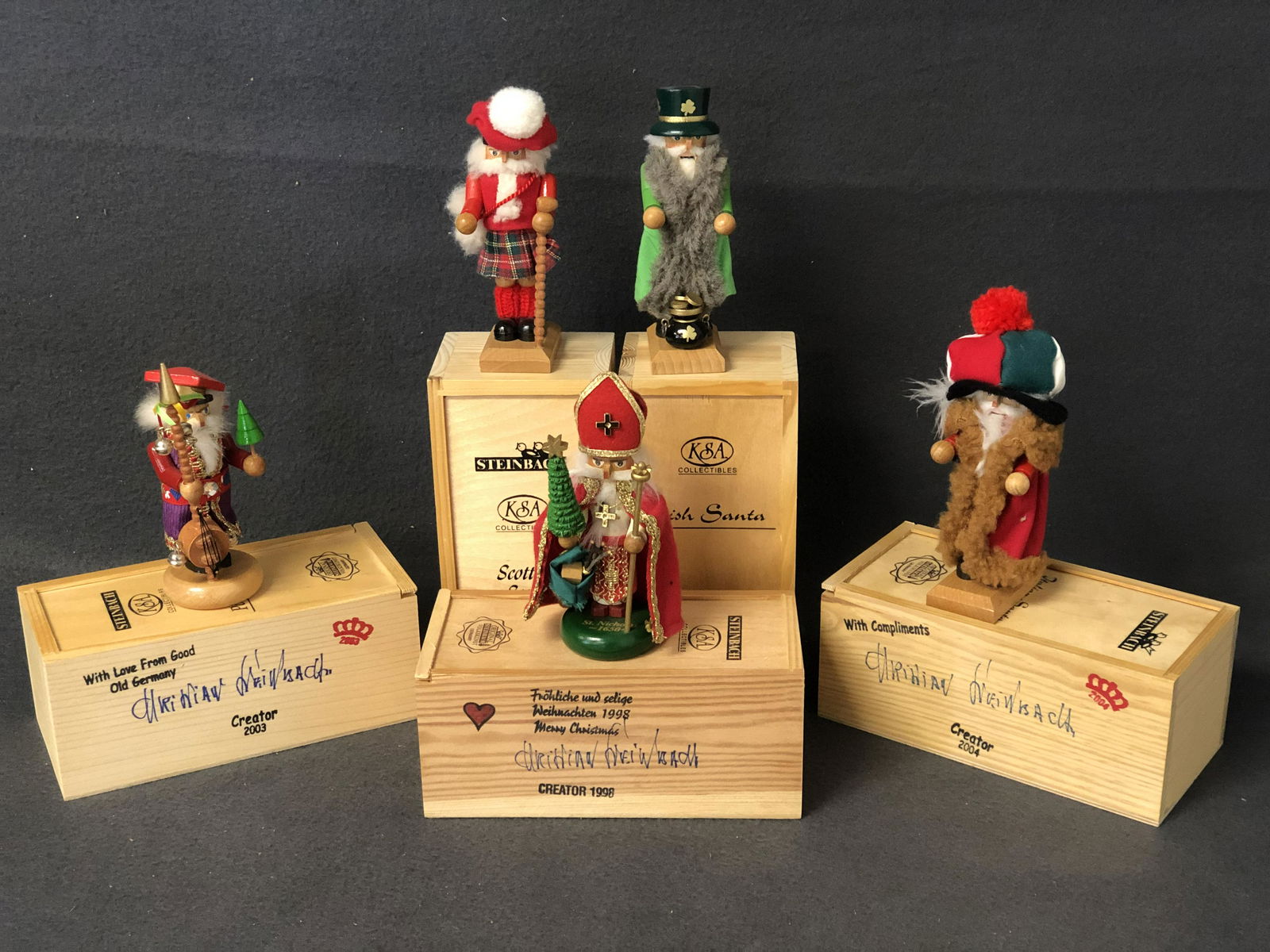 (5)Signed Steinbach German Santa Nutcrackers - All (1 of 12)