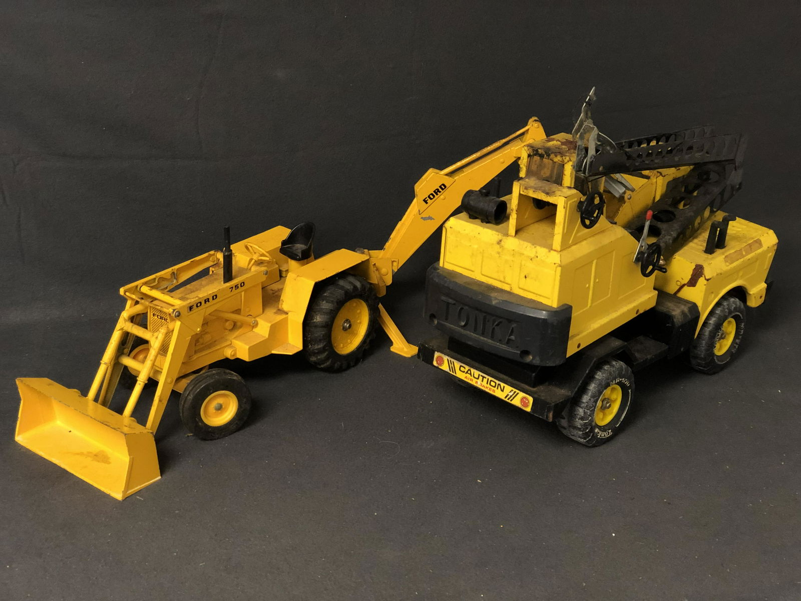 3 Vtg Tonka Toys & Ertl Ford 250 Backhoe - 1970s / (1 of 13)