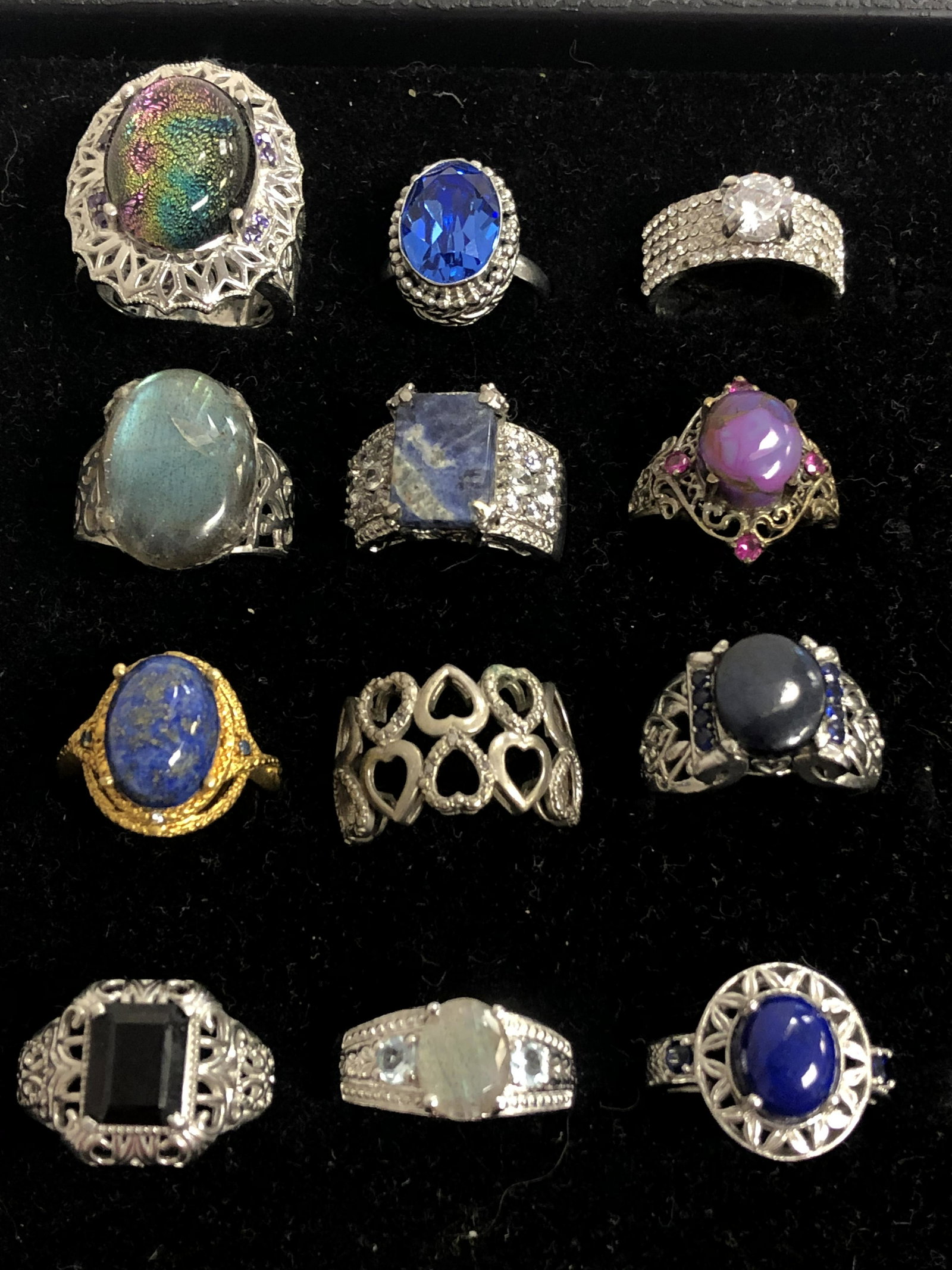 (12)KARIS Designer Rings, Sz 7 / 8 - Various Stones & (1 of 5)