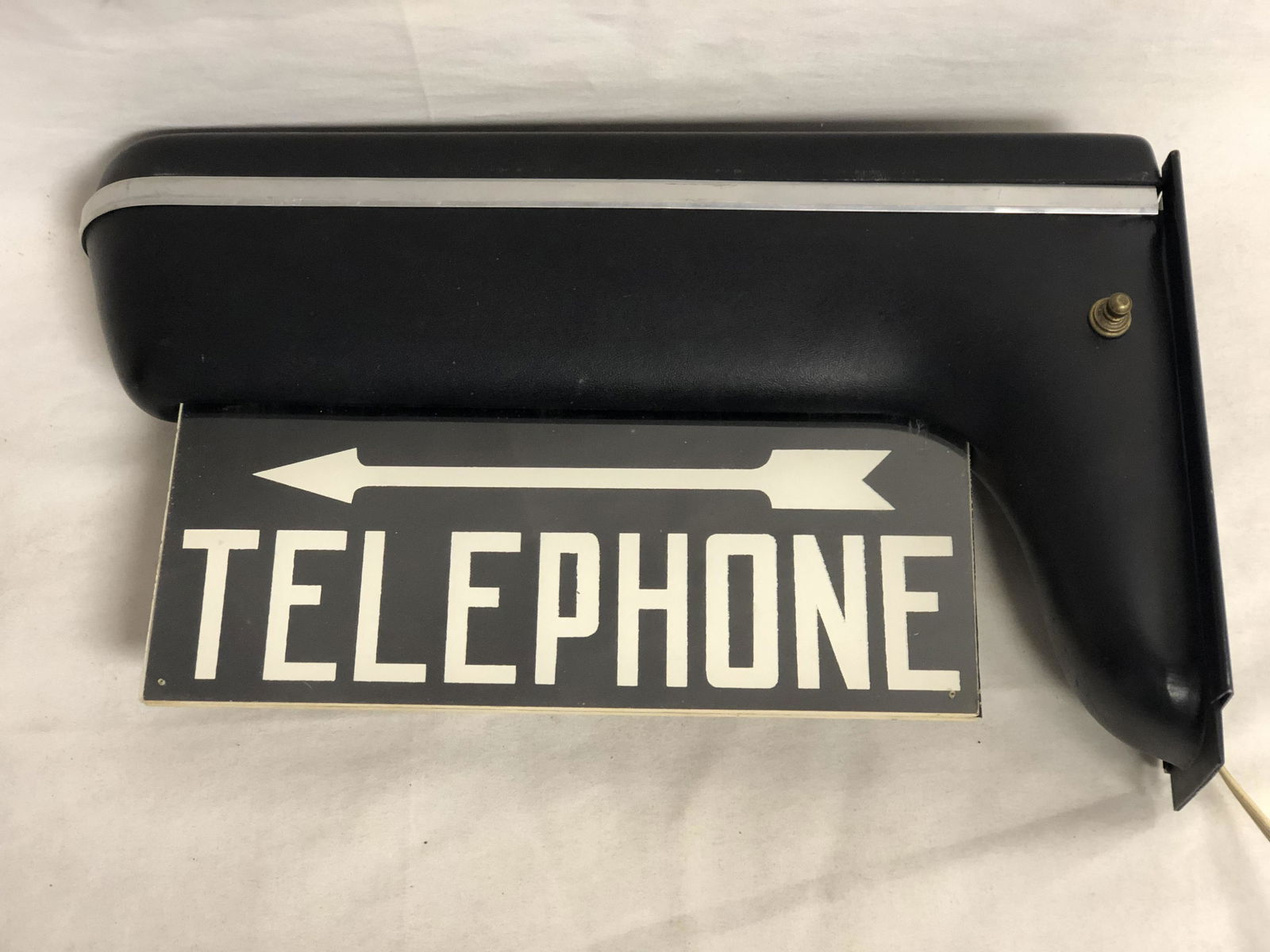 Vtg Lighted Telephone Sign w/ Wall Mount - 14'' x (1 of 4)