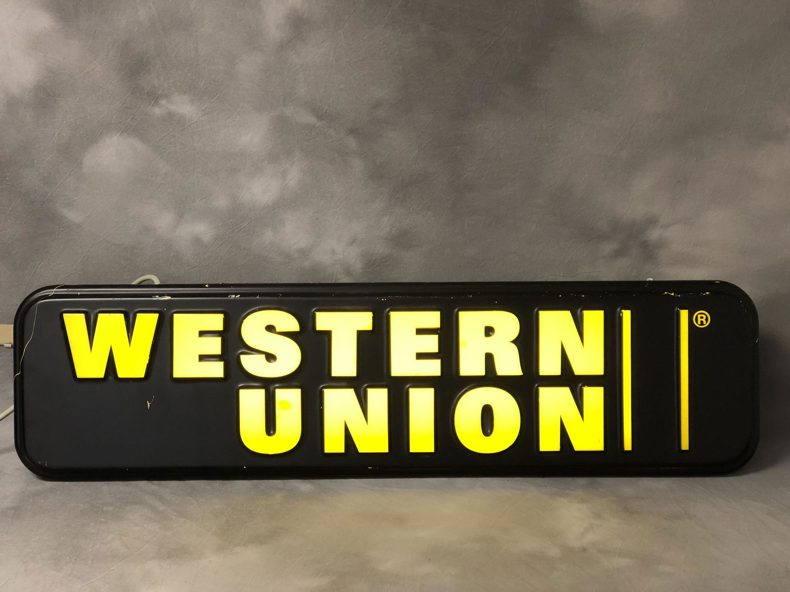 Western Union Advertising Lighted Sign - 45 x 13, WORKS (1 of 3)