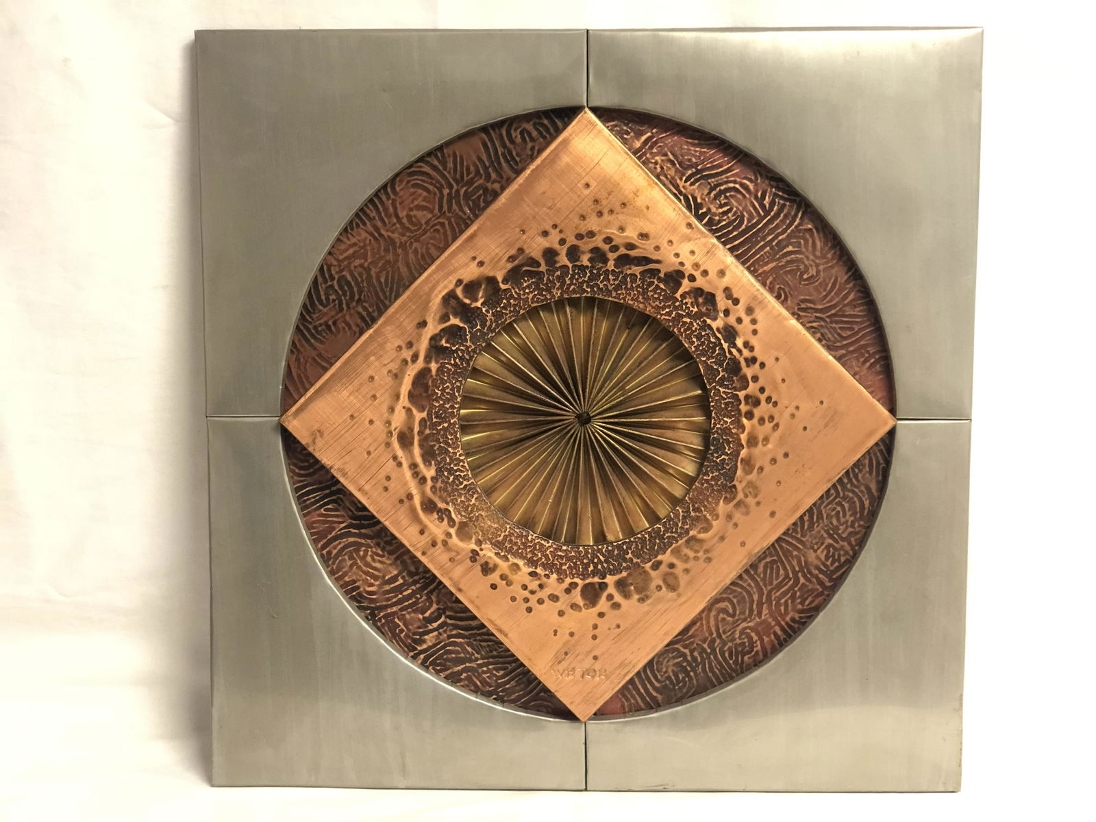 MCM Signed 'WeToe' Mixed Metal Art - MCM Panel Art by (1 of 3)