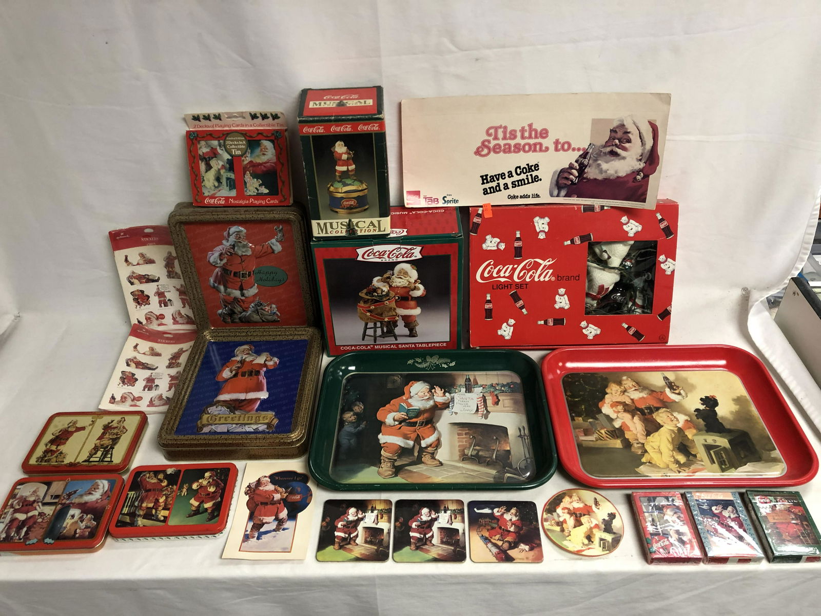 Asst Coca-Cola Musical Santas, Lights,Tins,More - (1 of 8)