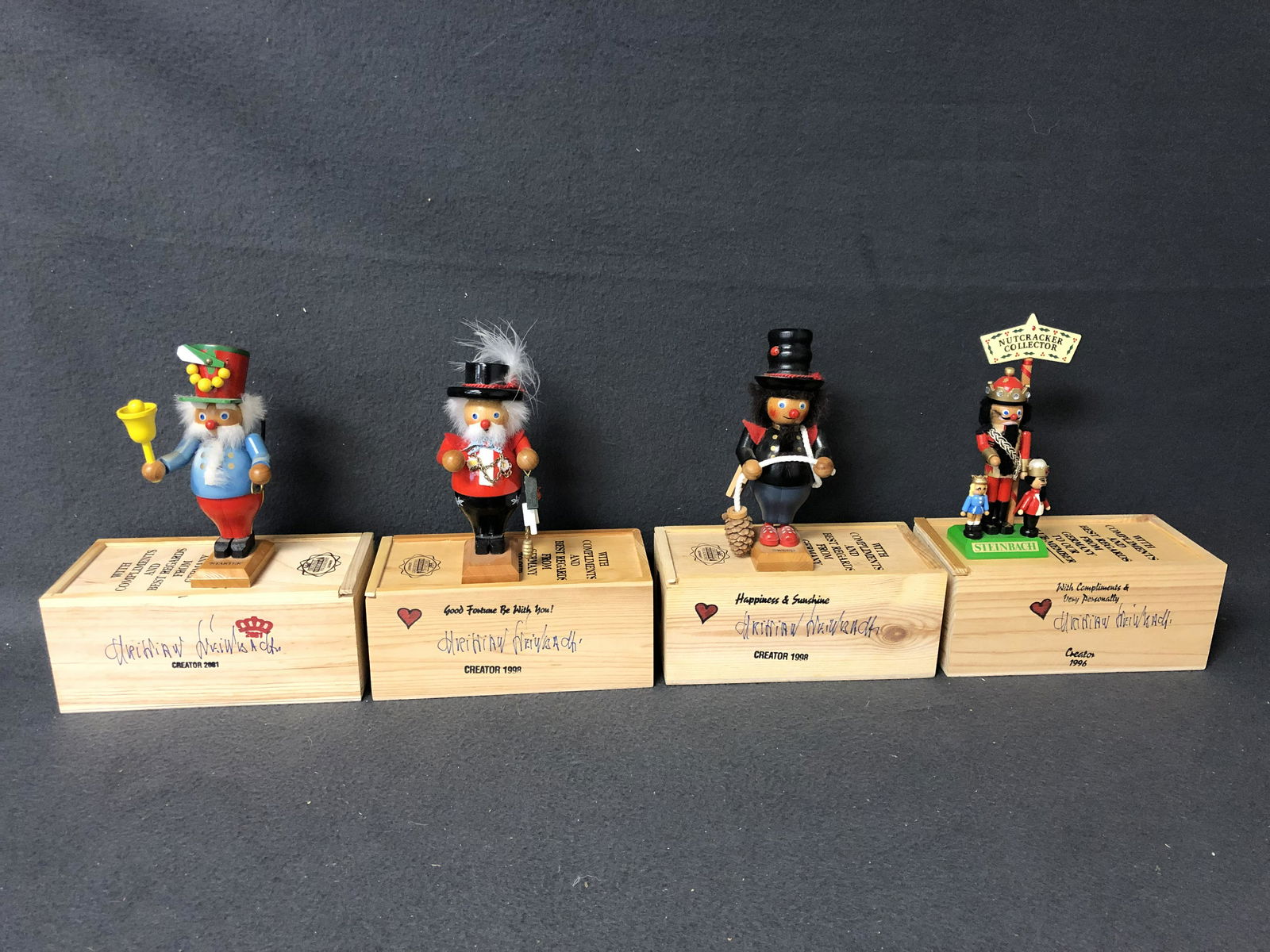 (4)Signed Steinbach Miniature Nutcrackers - Signed on (1 of 9)