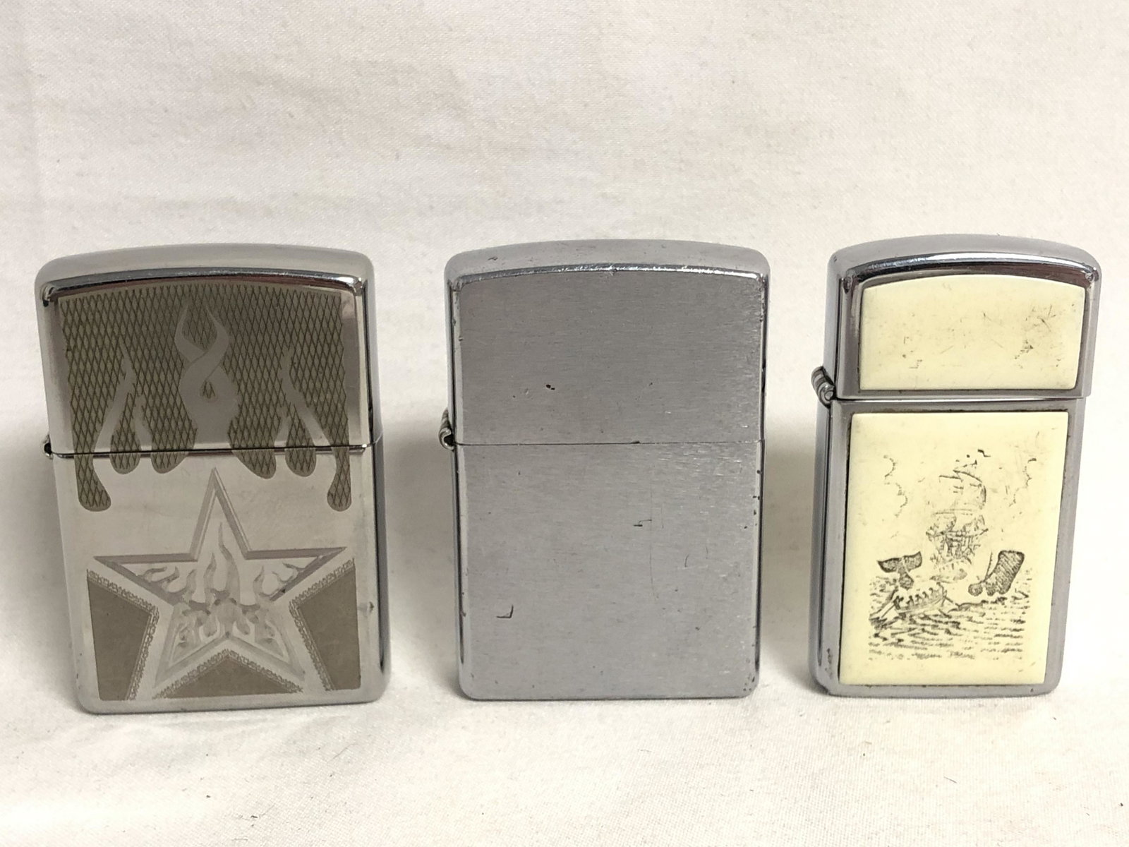 (3)Vintage Zippo Lighters: (3)Vintage Zippo Lighters