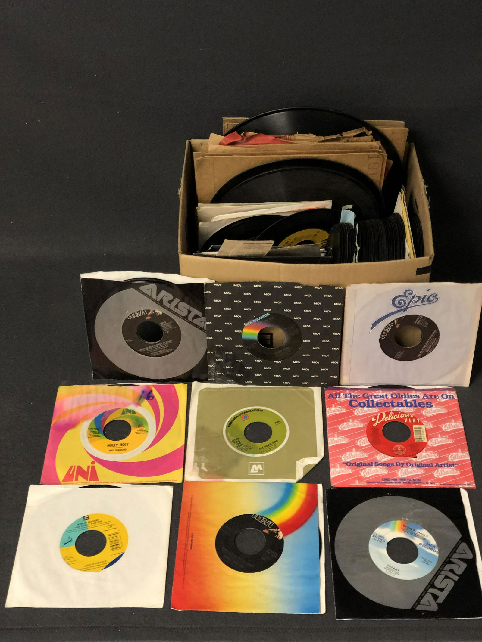 Asst Vintage 45 Vinyl Records - Some w/ Sleeves - Simon (1 of 9)