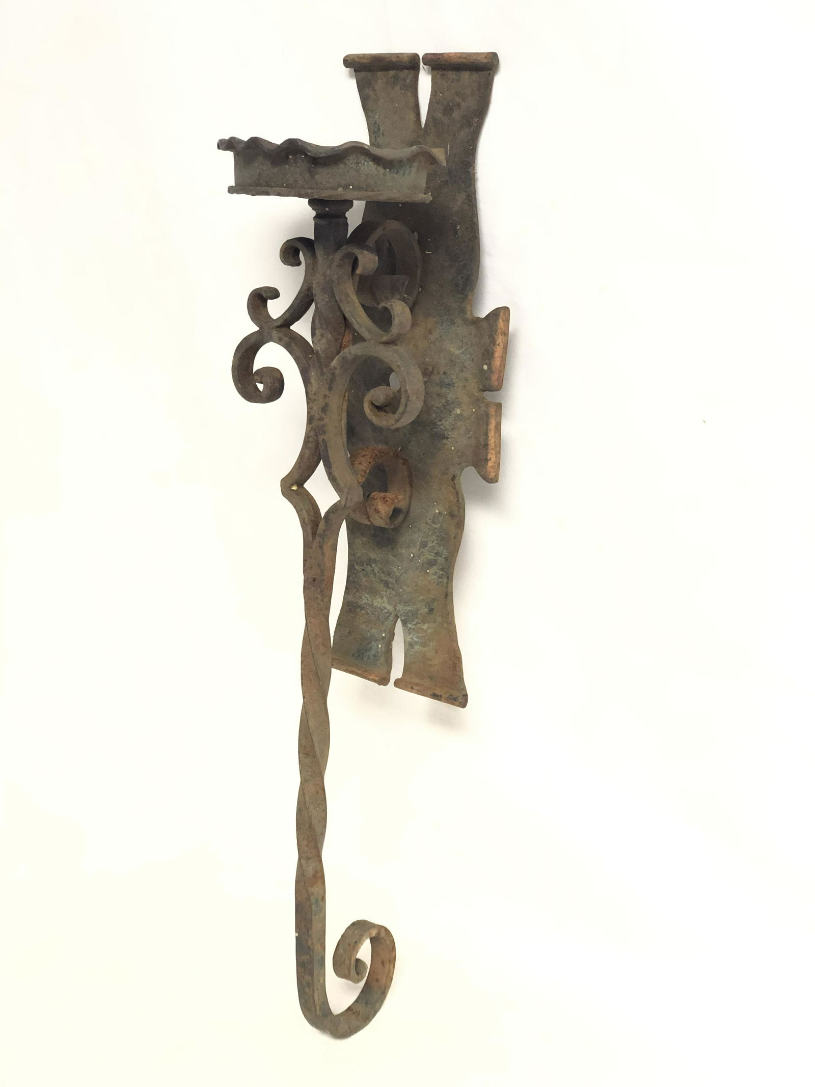 Atq Iron Gothic Style Wall Sconce, 5'' x 22'' (1 of 3)