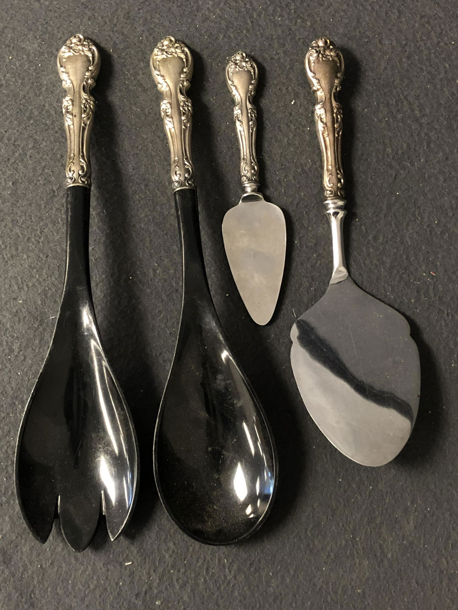 (4)Sterling Silver Handled Serving Items - Salad 11.5'' (1 of 2)