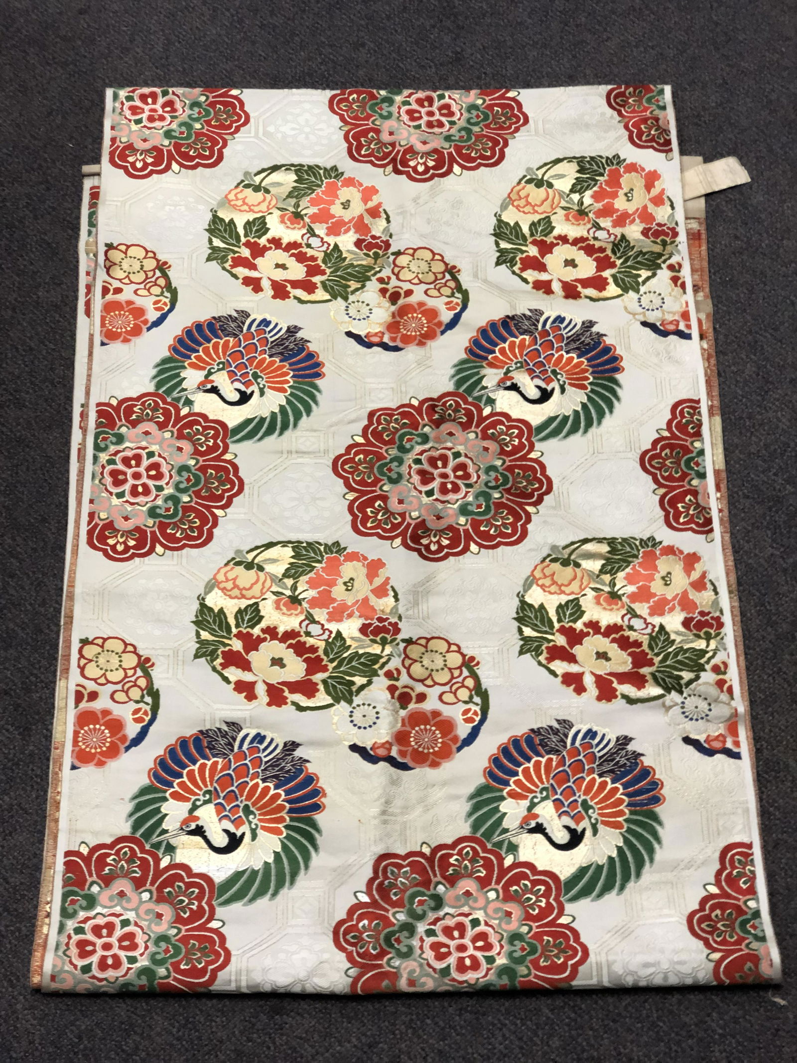 HandStitched Silk Table Runner/ Tapestry - Bird & (1 of 4)