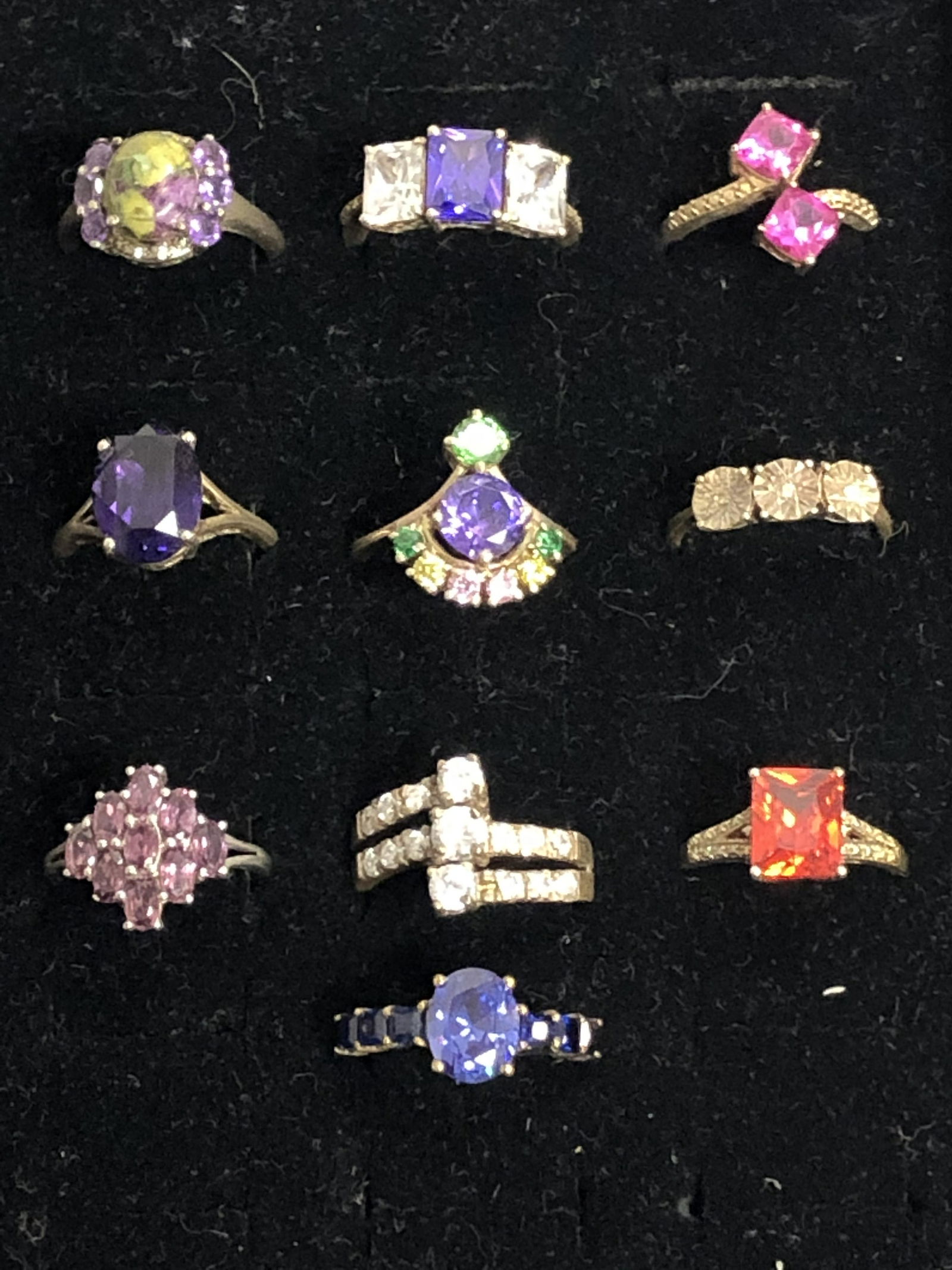 (10)Sterling Silver Rings w/ Asst Stones - Sz 7 / 8, (1 of 3)