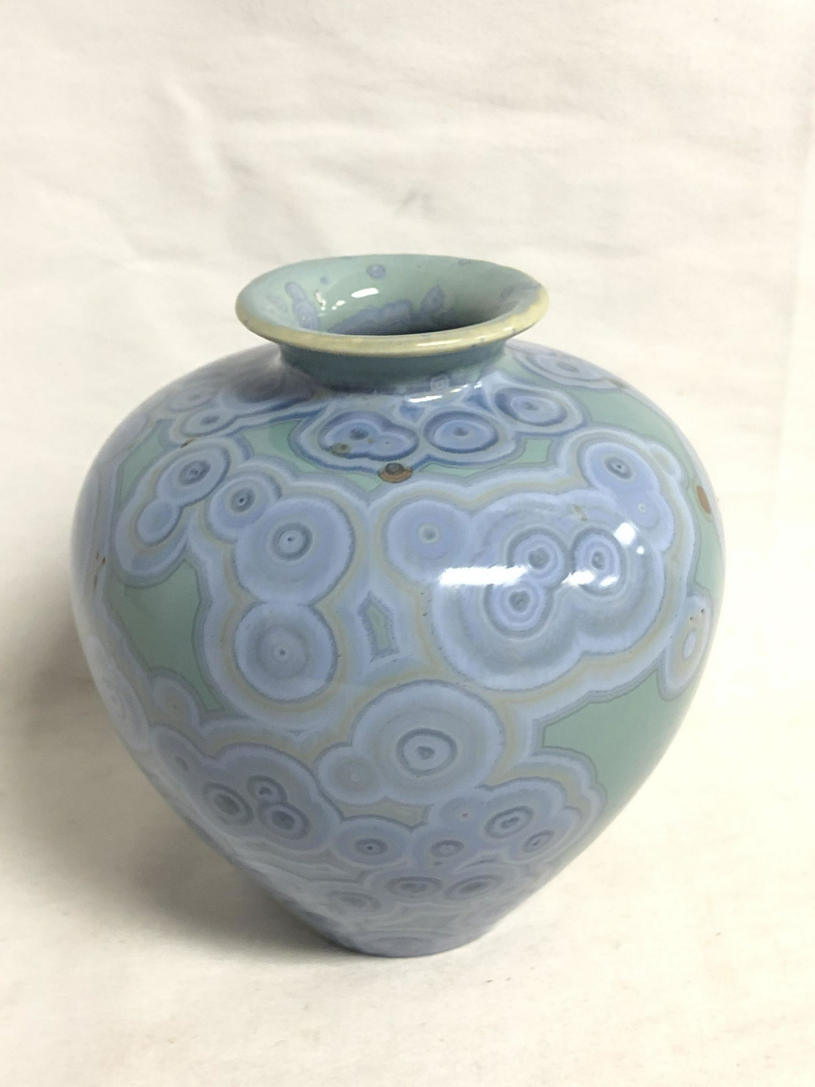 Signed John Mankameyer Crystalline Vase - 5.25'' Tall (1 of 4)