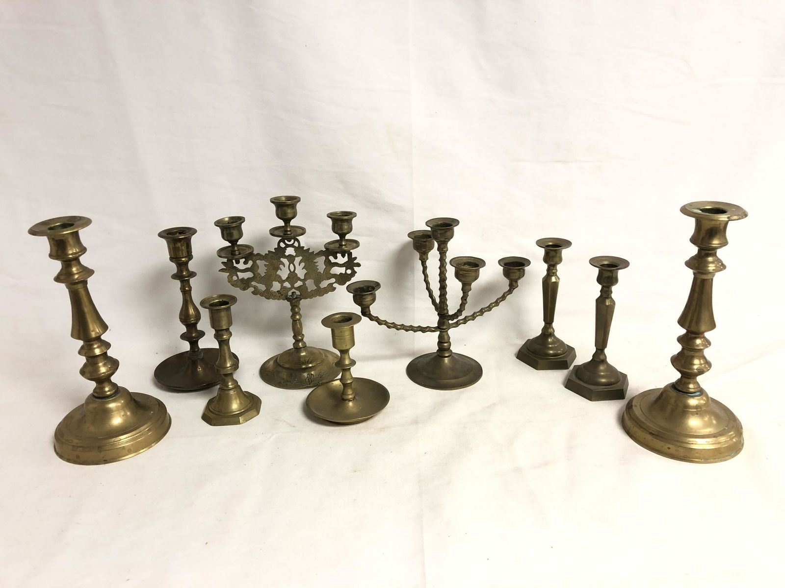 Atq / Vtg Brass Candlesticks in Asst Styles - 5'' , 6'' (1 of 8)