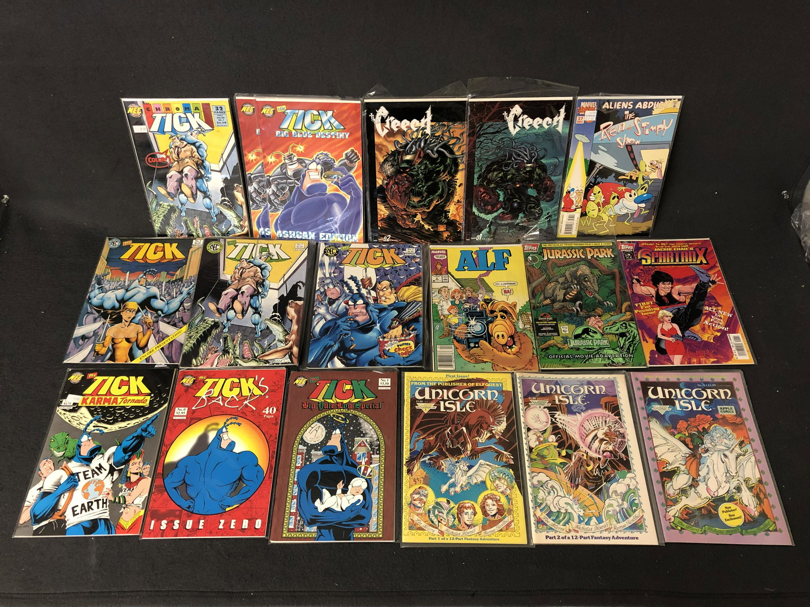 (45)Asst ComicBooks Various Eras - Alf, Ren & Stimpy, Tick, ElfQuest & More - All w/ Board & Bags (1 of 7)