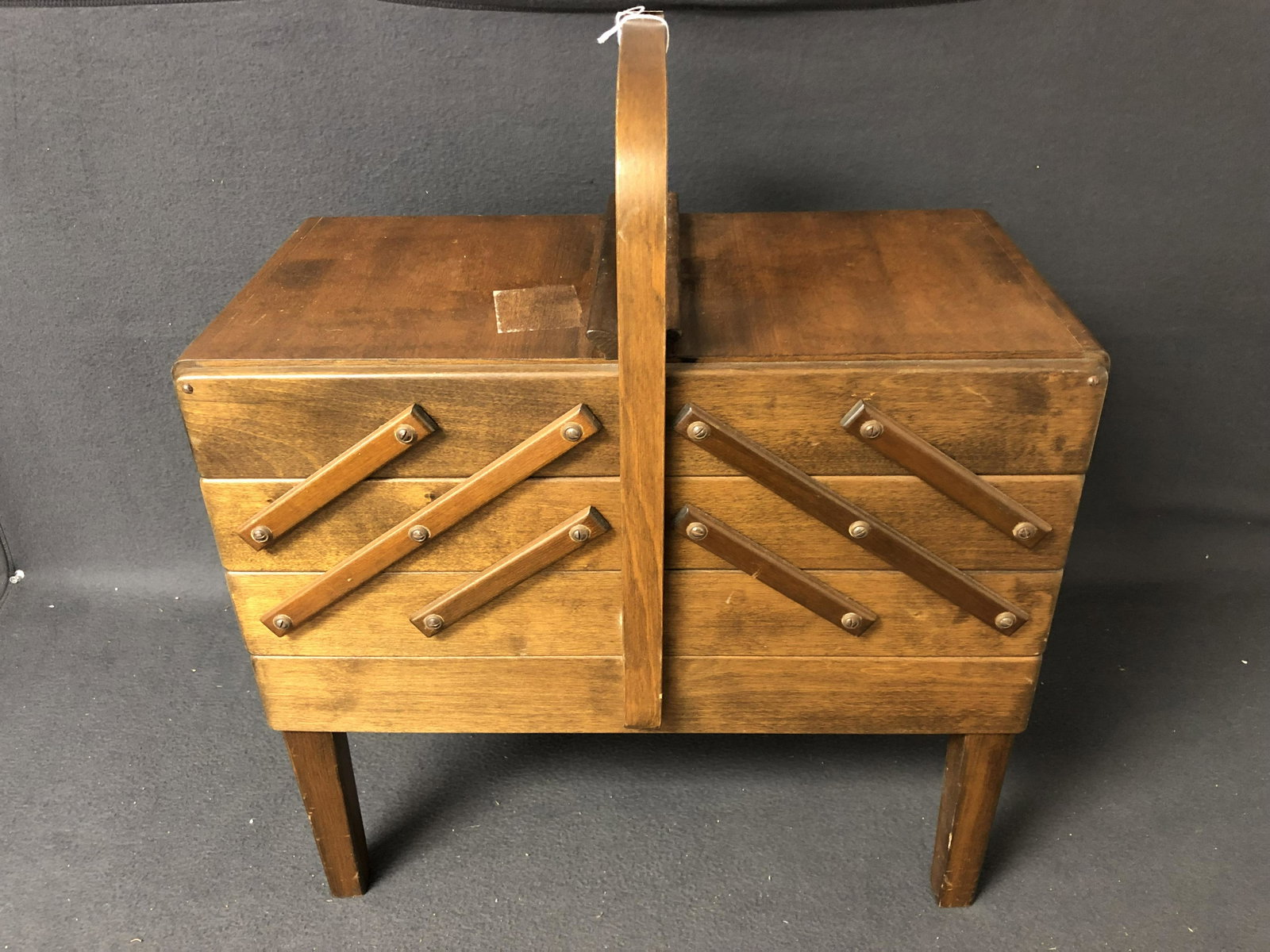 MCM Strommen Norway Expandable Sewing Box - Norwegian Strommen Bruk Hamar Sewing Box / Cabinet: MCM Strommen Norway Expandable Sewing Box - Norwegian Strommen Bruk Hamar Sewing Box / Cabinet