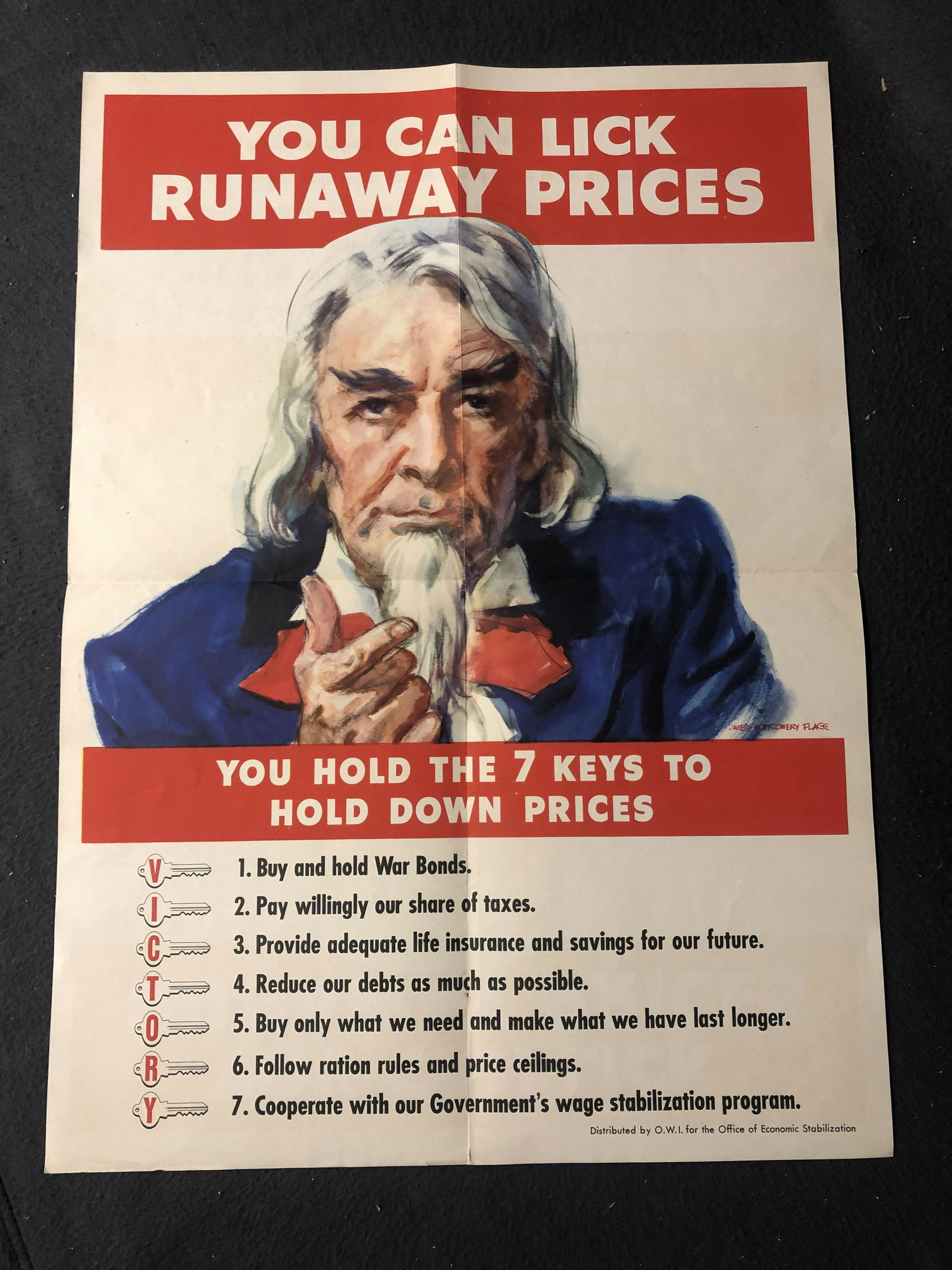 WWII James Montgomery Flagg Inflation Poster - Original WWII Prevent Inflation Poster - Distributed (1 of 4)