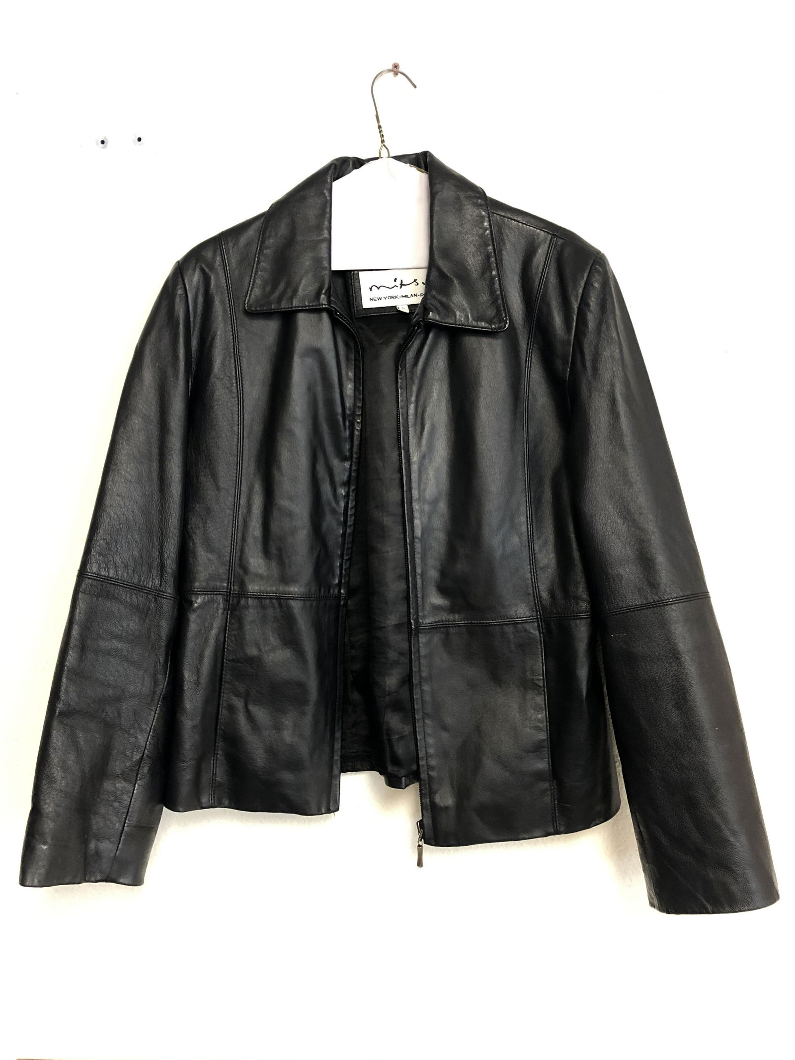 Mitsu Woman's Leather Jacket, Sz L - Great Condition - (1 of 3)